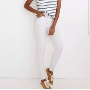 Madewell 10” High Rise Skinny Jean in Pure White Size 28 TALL